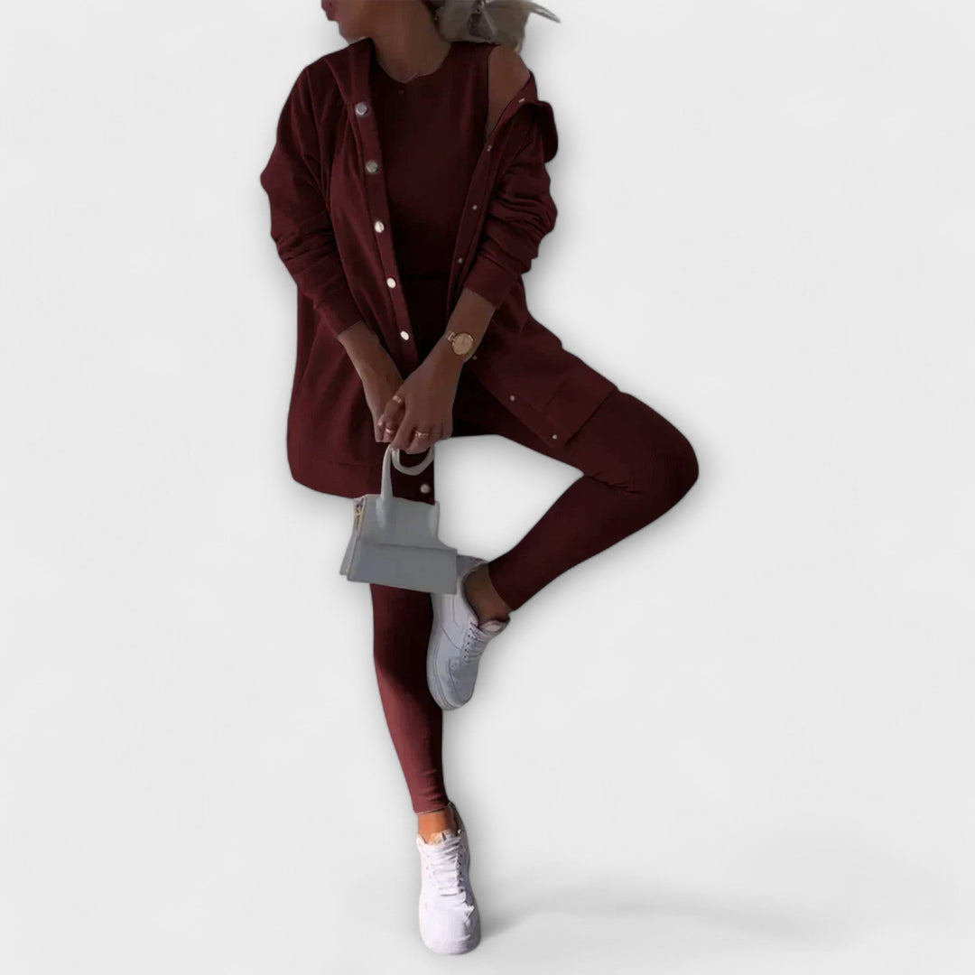 Set di tre pezzi con cardigan