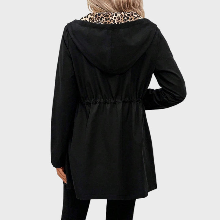 Leo - Cappotto reversibile con cappuccio e stampa leopardo