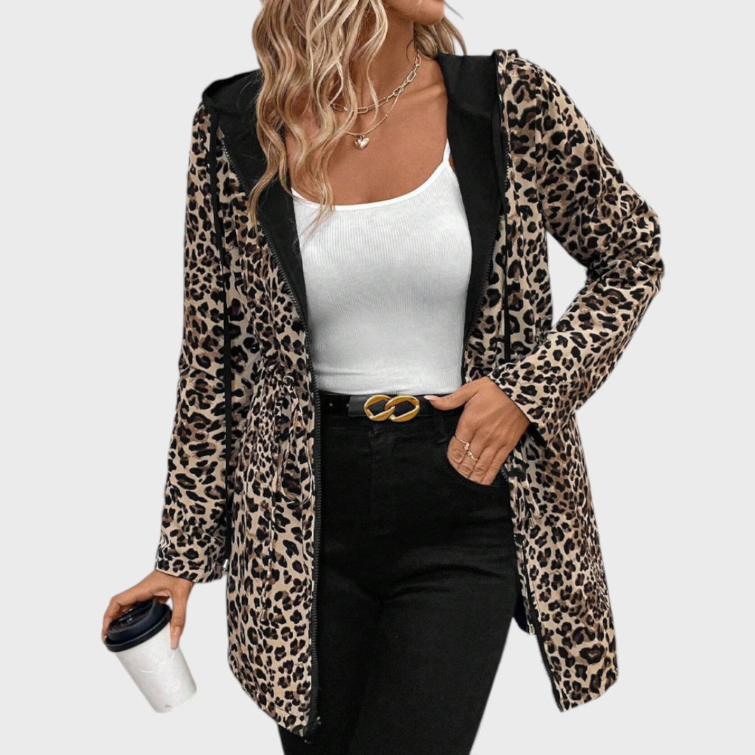 Leo - Cappotto reversibile con cappuccio e stampa leopardo