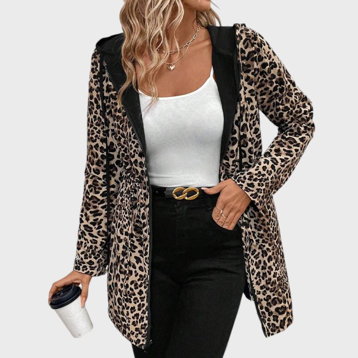 Leo - Cappotto reversibile con cappuccio e stampa leopardo