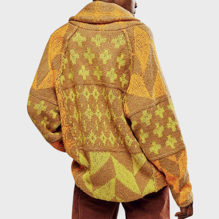 Portia - Cardigan vintage con colletto button down e manica lunga