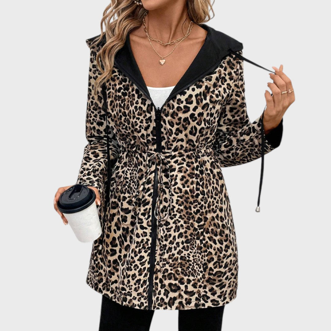 Leo - Cappotto reversibile con cappuccio e stampa leopardo