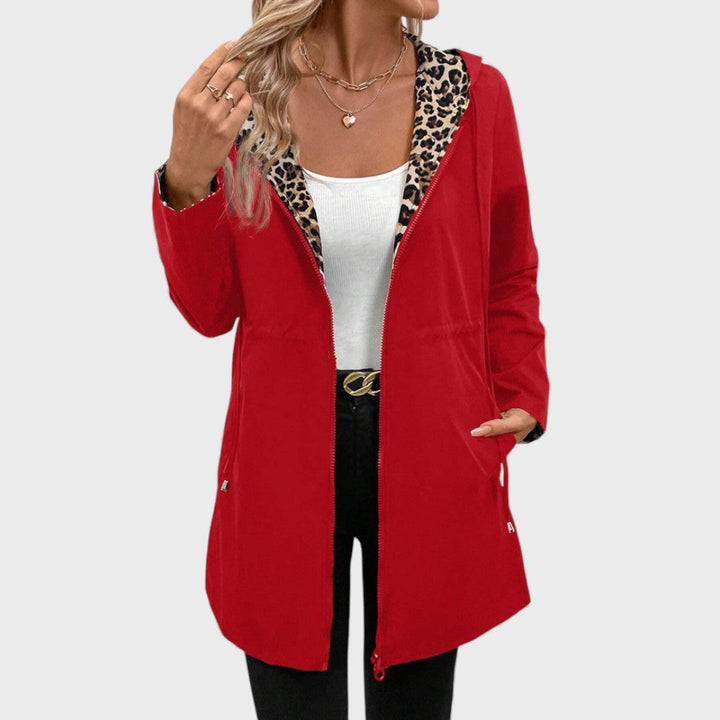 Leo - Cappotto reversibile con cappuccio e stampa leopardo