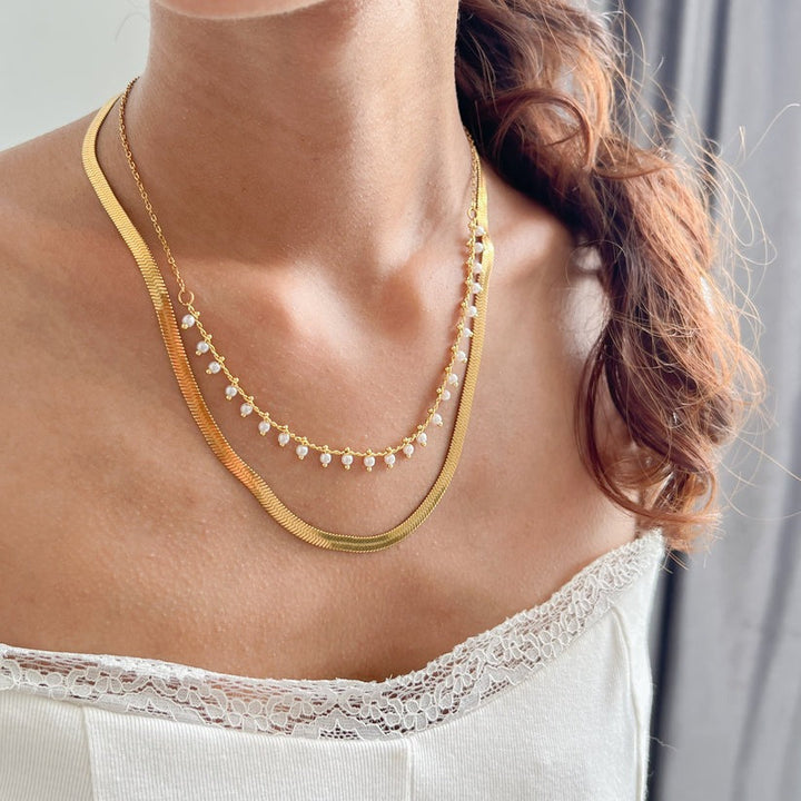 Marizanne | Collana Serpente di Lusso & Set di Gioielli con Perle in Oro 18K