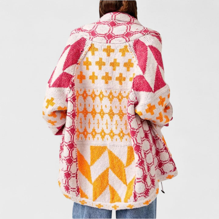 Portia - Cardigan vintage con colletto button down e manica lunga