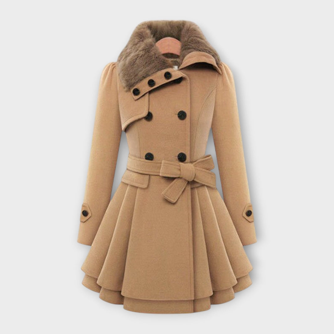 Elivara – Cappotto elegante con colletto in pelliccia