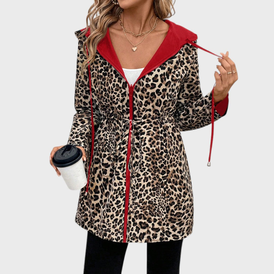 Leo - Cappotto reversibile con cappuccio e stampa leopardo