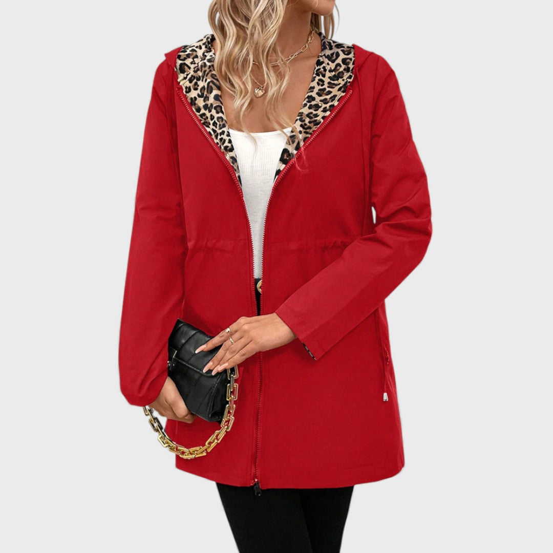 Leo - Cappotto reversibile con cappuccio e stampa leopardo