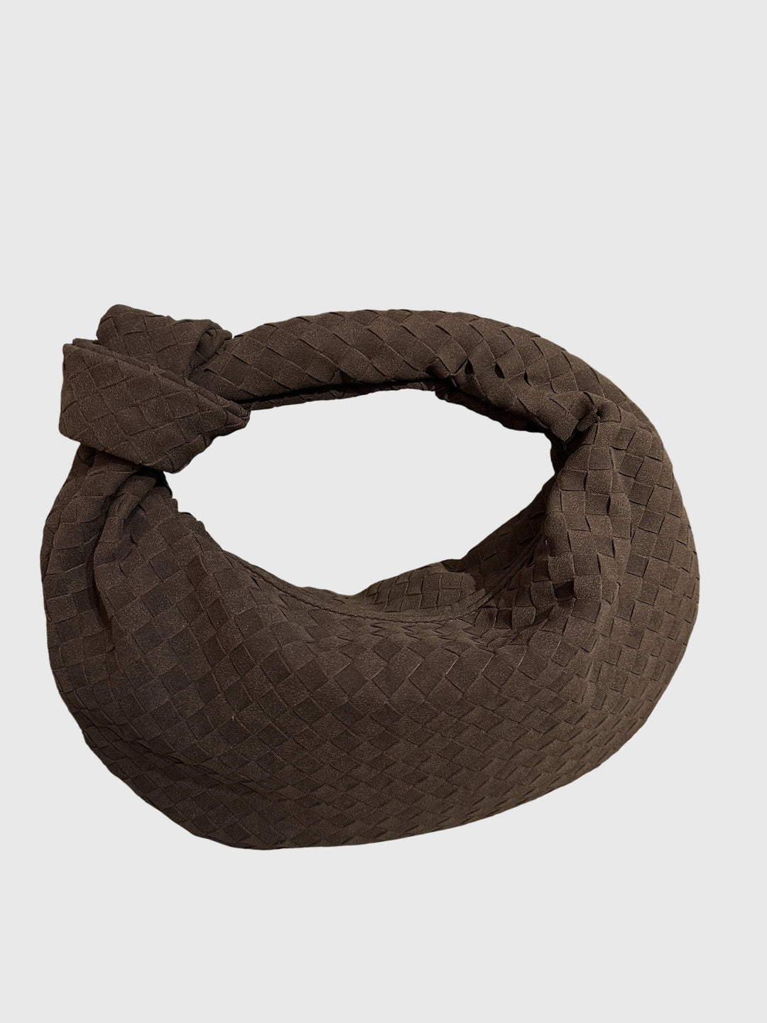 Celeste | Borsa Media Suede Intrecciata con Nodo